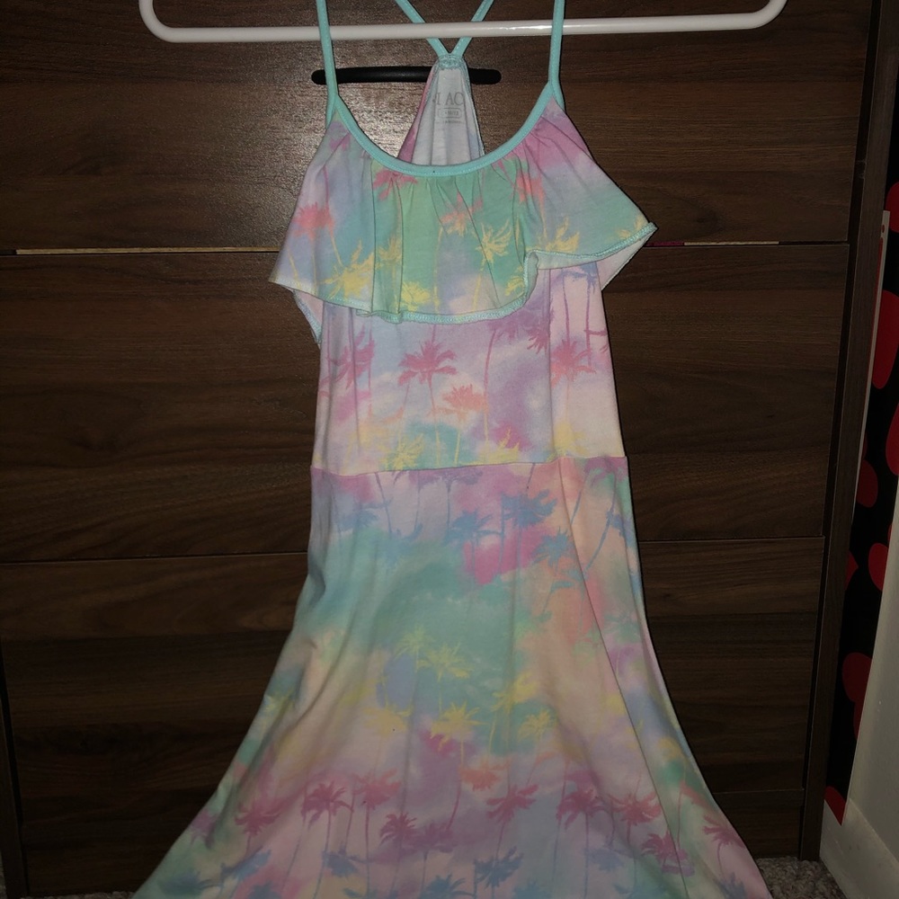 Girls Dress with Palm Trees